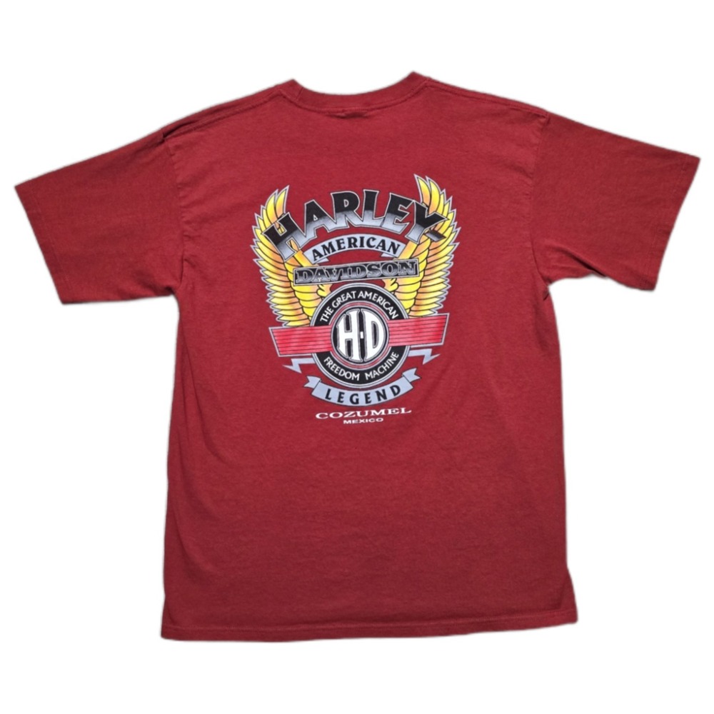 Y2K VTG Harley Davidson Cozumel Mexico‎ Double Sideded T-Shirt Men's L